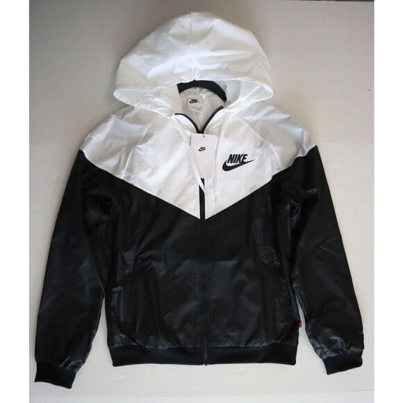 Nike AR3092-010 Women's Sz S Black/White Windrunner Hooded Jacket - Picture 9 of 11